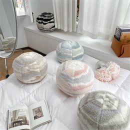 Pillow Funny Plush Round Wool Nordic Ball Shaped Living Room Decor Stuffed Soft For Sofa Office Waist Rest Throw