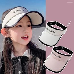 Berets Wide Brim Kids Sun Hats UV Protection Empty Top Sports Hat Breathable Sunshade Sunscreen Cap Summer