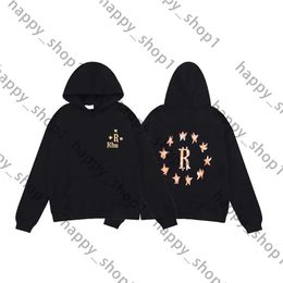 Mens Hoodie Designer Rhude Hoodies Letter Print Pullover Sweatshirts Loose Long Sleeve Hooded Retro High Street Full Zip Up Hoody Jacket Men Cotton Tops 306