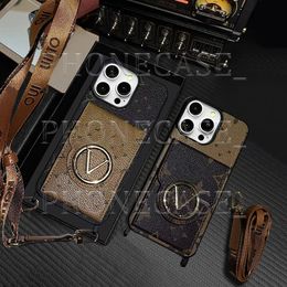 Beautiful iPhone Phone Cases 15 14 Pro Max Luxury Mirro LU Leather Crossbody Card Wallet Purse Hi Quality 18 17 16 15pro 14pro 13pro 13 12 Designer Case with Logo Box