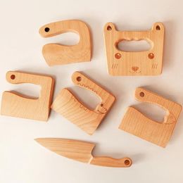 Knives Wood Kids Knife Kitchen Tool For Toddler And Cooking Cute Wooden Safe Cutting Veggies Fruits