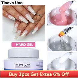 Gel Tinovo Uno 30ML Hard Gel Poly Nail Gel Polish UV Builder Lak Jelly White Clear Pink Camouflage French Varnish for Nail Extension