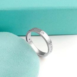 Ttiffanyjewelry Ring Fashion Designer Ring Real Solid Sterling Sier Diamond Ring Solitaire Simple Round Thin Band Rings Finger For Women Men Element Jewellery Gif 134