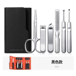 Kits Manicure Set Personal Care Sets Nail Clippers Tools Stainless Steel Professional Nail Scissors PU Case 6 Pcs Women And Men