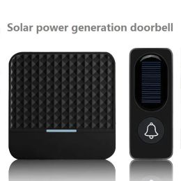 Doorbells Solar Wireless Doorbell Low Power Home IP65 Waterproof 150M Door Bell Chime Outdoor Doorbells solar power charging With Light