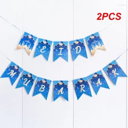 Party Decoration 2PCS Ramadan Hanging Ornament 2024 Lightweight Environmentally Friendly Lovely Eid Mubarak Banners Ribbon