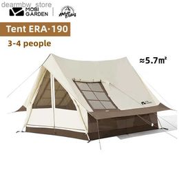 Tents and Shelters MOBI GARDEN Tent Exquisite Camping Outdoor Portable Windproof And Rainproof Tent Large Window Cotton Ridge Tent Epoch 190 L48