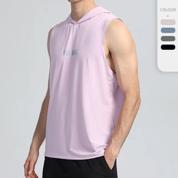 KAMB Men Bodybuilding Tank top Gyms Fitness Hooded Vest Sleeveless Shirt Summer Casual Fashion Workout Brand Clothing 240408