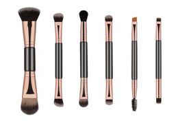 Factory Whole 6pcs Double Head Makeup Brushes Tools Doubleended Soft Hair Eye Shadow Blush Eyelashes Brush6134552