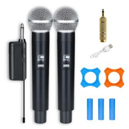 Microphones Karaoke Dual Wireless Microphone Handheld Dynamic Dj Mic UHF Rechargeable Receiver Wedding Party Speech Church Club Show Meeting