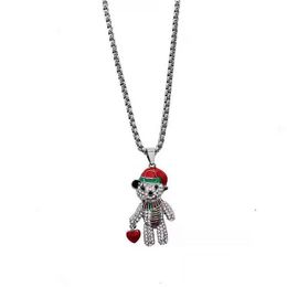 Pendant Necklaces Classic Fashion Cute Carton Rabbit Bear Necklace With Titanium Steel Chain Ladies Daily Accessories Birthday Drop De Dhmgx