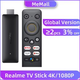 Kutu Realme 4K Akıllı TV Stick 1080p Global Sürüm 1/2GB RAM 8GB ROM ARM CORTEX A35 Dört Çekirdek Bluetooth 5.0 Google TV Stick Android