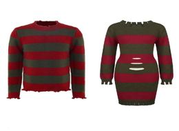 A Nightmare on Elm Street Munker Freddy Krueger Cosplay Sweater Dress Top Shirt Halloween Costumes9410006