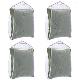 Laundry Bags 4Pcs Mesh Clothes Pillow Hanging Dryer Drying Net Pouch Outdoor Windproof Bag