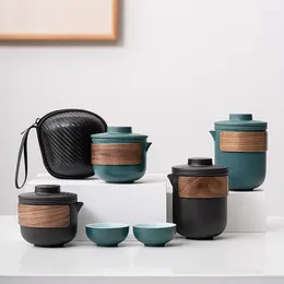 Teaware Sets Krukke Portable Travel Tea Set Small Outdoor Bag Teapot Cup Single One Pot Two Or Four Cups Car