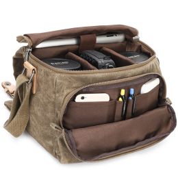 Bags Vintage Canvas Photography Shoulder Bag Sling SLR Camera Carrying Case Small Travel Casual Messenger Bags for Nikon Sony Canon