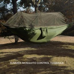 Storage Bags Portable Outdoor Camping Hammock With Mosquito Net 2 Person Parachute Swing Bed Canopy Hanging 260x140cm