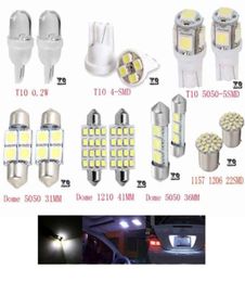 14pcslot LED 1157 T10 31 36mm Car Auto Interior Map Dome Licence Plate Replacement Light Kit White Lamp Bulbs90793768808080