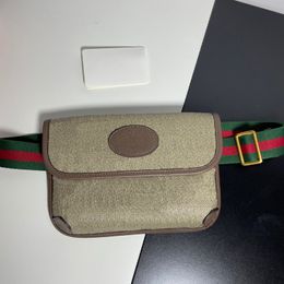 Toppkvalitetsdesignväska lyxig crossbody väska mode midja läder plånbok mäns och kvinnors axelväska canvas bröstväska klassisk randig bred band handväska