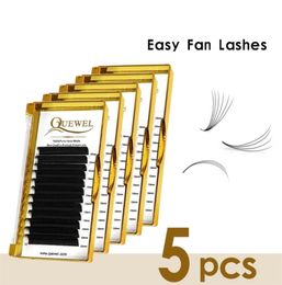 Quewel 5 Boxes Easy Fan Eyelashes Blooming Eyelash Extension Thick Faux Mink Volume Lash Fast Fans Silk Lashes Whole 2206028212291