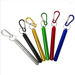 Drinking Straws 6 Colors Bar Accessories Reusable Straw High Quality 304 Stainless Steel Metal With Cleaner Brush