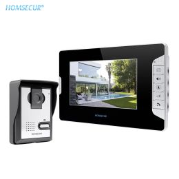 Intercom HOMSECUR 4 Wire 7" Handsfree Video Door Phone Doorbell Intercom System Mute Mode Supported for Family