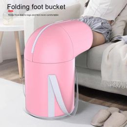 Bathtubs Portable Foot Bath Collapsible Bucket Foldable Over Knee Soaking Bag Steaming Foot Washing Bucket with Zipper For home Massage