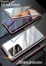 Magnetic with screen protector Camera protection cases For Samsung Galaxy Note 20 Ultra S21 Plus S20 fe Case cover Fundas Metal fi9474636