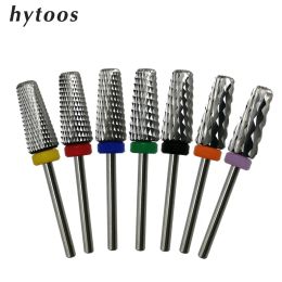 Bits HYTOOS Safety Dust Proof Tapered Nail Bit 3/32 Carbide Nail Drill Bits Rotary Milling Cutter for Manicure Accessories