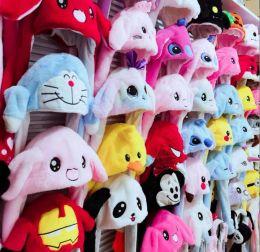 Fashion New Cartoon Boy Girl Plush Lighting Hat Cap With Stereo Ear Winter Kids Accessories Cosplay Hats