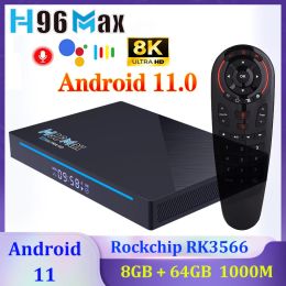 Box H96 MAX RK3566 Smart TV Box Android 11.0 New Ungrade 4G 32GB 8G 64GB 2.4G 5G Dual Wifi 8K 1000M USB3.0 Media Player Set Top Box