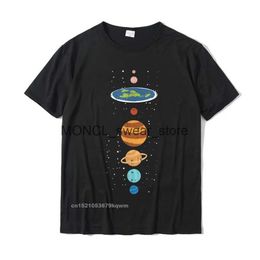 Men's T-Shirts Flat Earth And Planets Funny Conspiracy Theory Earthers Gift T-Shirt Cute Men T Shirt Cotton Tops Tees Camisa H240408