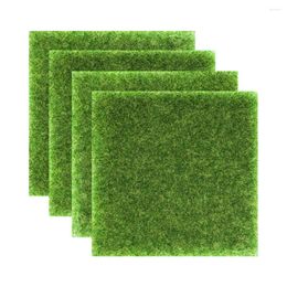 Garden Decorations 4 Pcs Decor Landscaping Lawn Simulation Green Turf Fake Plastic Artificial Grass Pad Simulated Mat Lifelike