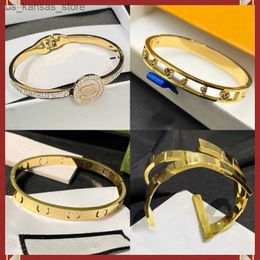 Charm Bracelets Luxury Gold Jewelry Designer Bracelets Womens Cuff Bangle Men Brand 18k Gold Plated 925 Silver Plated Patterned Enamel Stainless Steel240408