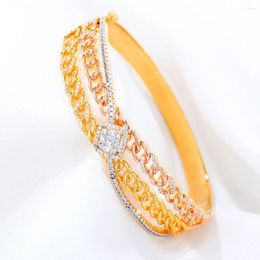 Bangle Maxi Size Crossover 3 Colors Bracelet For Women Wedding Party Engagement DUBAI Bridal Jewelry Gifts High Quality