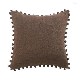 Pillow 2024 Boho Decorative Throw Covers With Pom-poms Fuzzy Curly Cashmere Winter Christmas Home Decor Cases