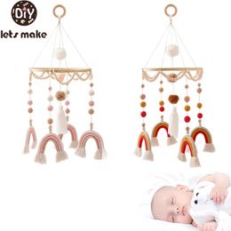 Lets Make Baby Mobile Rattles Toys 012 Month Rainbow Pendant Crib Bed Bell Toddler Toy Carousel Kids Musical Gift 240408