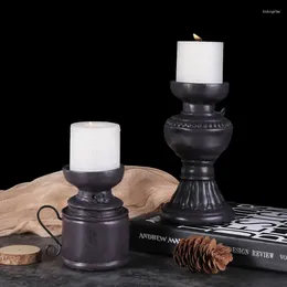 Candle Holders Home Decor Vintage Kerosene Lamp Shaped Holder Retro Dining Room Table Ornaments Creative Centerpieces Candlestick