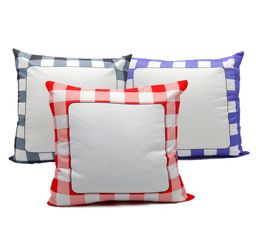 Sublimation grid Pillow case Blank white Pillow Cushion Covers Polyester heat transfer Square Throw Pillowcase for Bench Couch Sof3154385