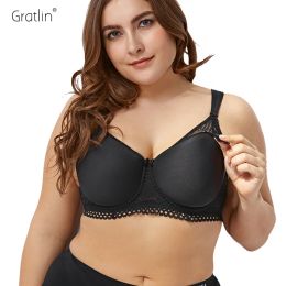 Dresses Gratlin Maternity Comfort Nursing Lace Bra with Underwire Breastfeeding Maternal Support for Pregnant Women Plus Size Lingerie