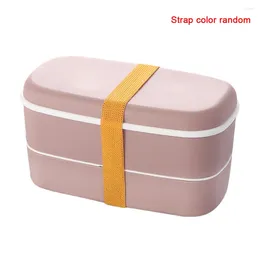 Dinnerware Bento Box Lunch Japanese Style Work Kids Adults Portable With Cutlery Microwave Storage School Double Layered Reusable