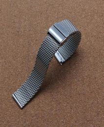 High Quality 18mm 20mm 22mm Wristband Fashion Silver Unisex Wrist Watch Stainless Steel Mesh Band Strap Milanese Watchband9090302