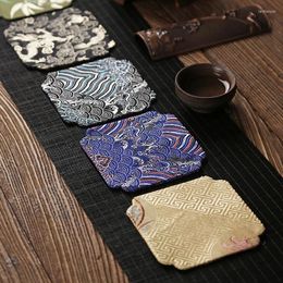 Tea Trays 4PCS Print Kitchen Towels Table Mat Placemat Drink Coasters Cloth Napkins Mug Pads Cup Holder Accessories