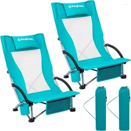 Camp Furniture Beach Chair With Cup Holder Folding Camping Carrying Bag Lightweight High Back