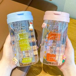 Wine Glasses Glass Water Bottle With Straw Cups For Girls 650ml Waterbottle Drink Bottles Travel Kettle Tea Infuser