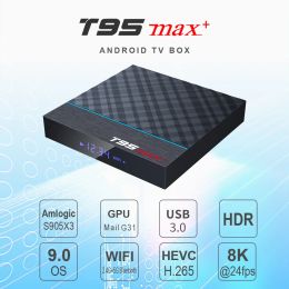 Box T95 MAX Plus TV Box Android 9.0 Amlogic S905X3 4GB 32GB 4GB 64GB Wifi USB3.0 1080P H.265 4K 60fps 2G16G Media Player