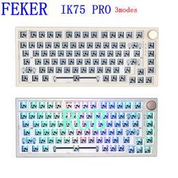 Keyboards Feker Ik75 Pro 75% Mechanical Keyboard Diy Kit Bluetooth/2.4g Wireless Usb Interface Connection Hot Swap Rgb Dial Knob Keyboard