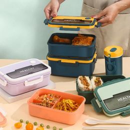 Dinnerware Plastic Divider Bento Box Student Adult Crisper Microwave Heated Grade Lunch Portable Outdoor Picnic Storage Bowl
