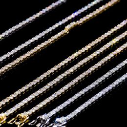 wholesale factory price Lab Simulated Diamond Iced Out 3mm stone 14k gold tennis Chain Tennis Choker Necklace Chain