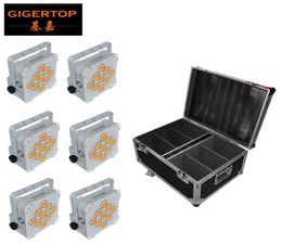 TIPTOP 9x18W 6in1 RGBWA UV Battery Wireless LED Par Light WhiteBlack Iron Housing Optional Charging Roadcase Packing36627055817342